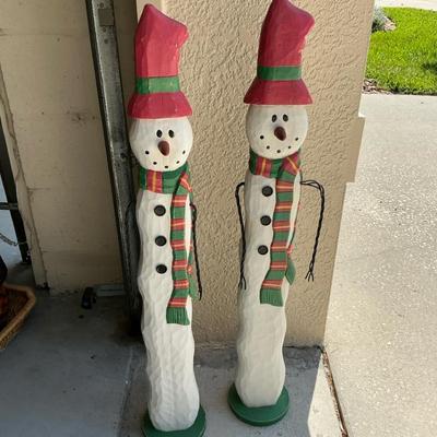 Wood Skinny Snowmen 