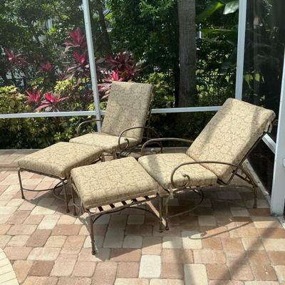 Reclining Patio Chairs Pair