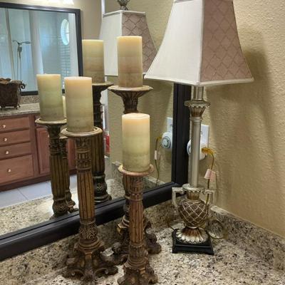 Pillar Candles And Lamp Friend