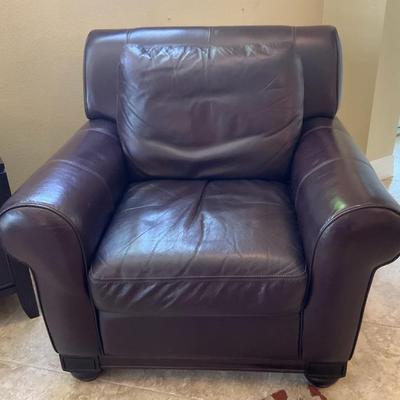 Italian Brown Leather Arm Chair #2