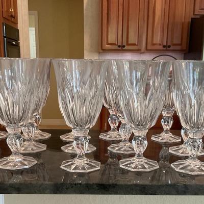 JG Durand France Crystal Footed Stemware 