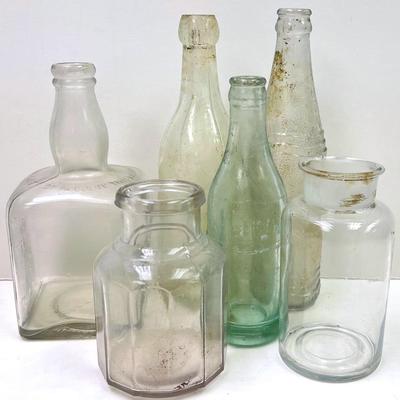 Vintage Glass Bottle Arrangement 