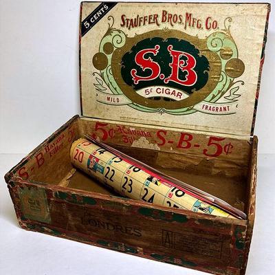 Vintage "Stauffer Bros. MFG. Co." Cigar Box With Calendar 