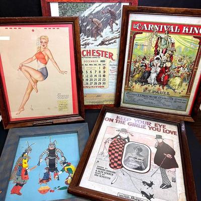 Antique Prints and Framed Advertisements 
