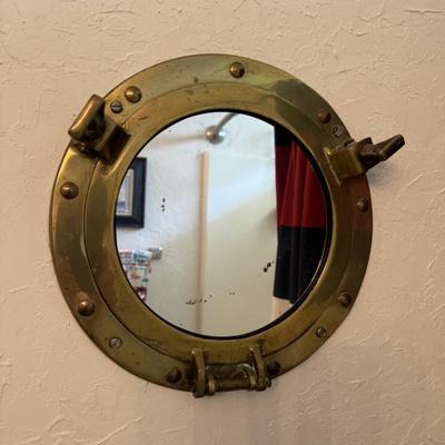 Brass porthole mirror 