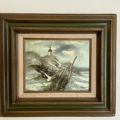 Original seashore painting circa 1970s