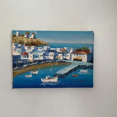 Original miniature Mediterranean painting signed by the artist