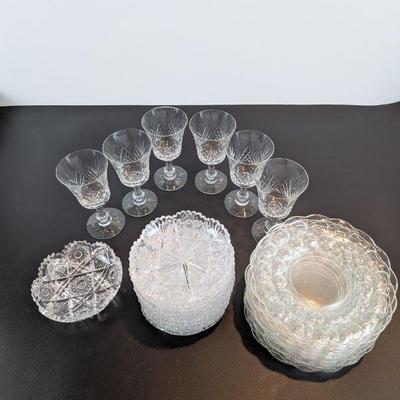 Lot #128 - Vintage Crystal Glassware Lot