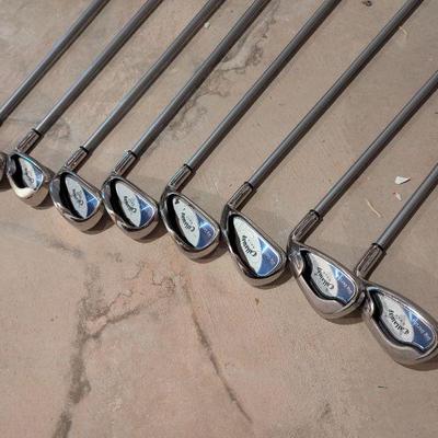 Lot #139 - Callaway, Taylormade, Odyssey & Tommy Armour Golf Clubs with Bag, Balls, Shoes and Accessories