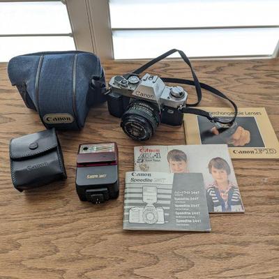 Lot #98 - Canon AL-1 35mm Film Camera & Speedlite Flash