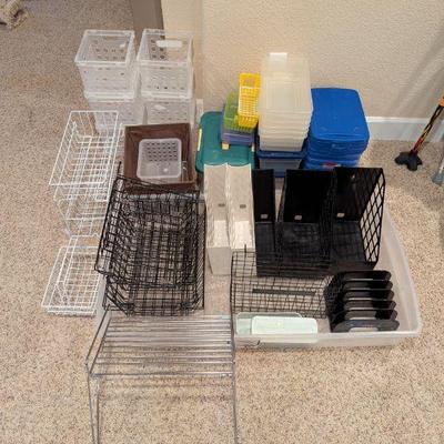 Lot #198 - Assorted Storage Bins and Organizers Lot