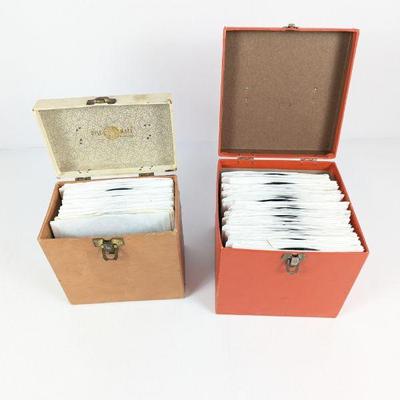Lot #16 - Vintage 45 RPM Records with Storage Boxes