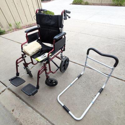 Lot #217 - Nova Lightweight Transport Chair & Bed Assist Rail