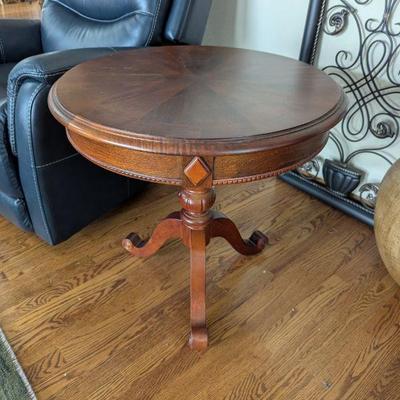 Lot #8 - La-Z-Boy Hammary Round Wooden End Table