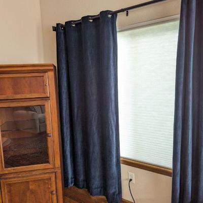 Lot #13 - Four Navy Blue Custom Made Drapery Panels