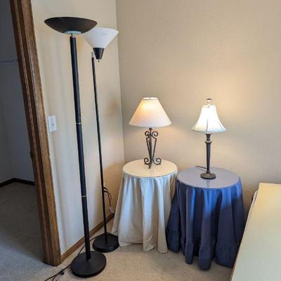 Lot #46 - Lot of Decorative Lamps and Side Tables