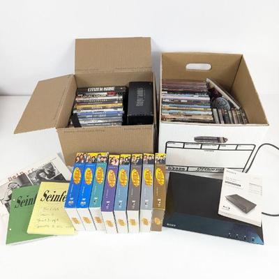 Lot #21 - Sony Blu-ray Disc Player with DVD Collection and Seinfeld Scripts