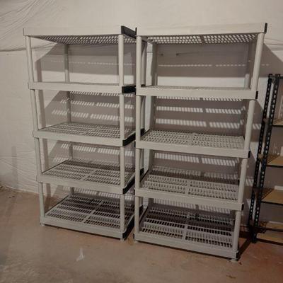 Lot #137 - Set of 2 Large Plastic Shelving Units