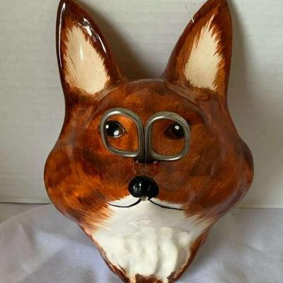 Pottery Fox Head Scissor Holder