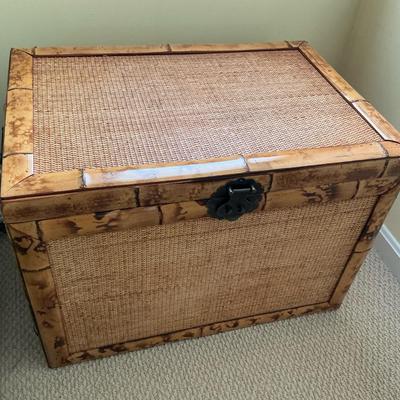 Wicker And Bamboo Blanket Chest