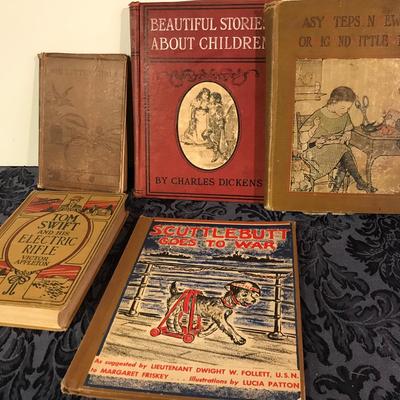 Five Vintage Books For Children Including Dickens