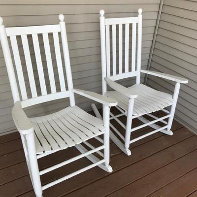 Pair Of Wood Patio/Porch Rocking Chairs