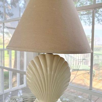 Cream Colored Shell Style Lamp