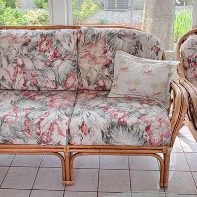 Rattan Sofa And Chair by Braxton Culler