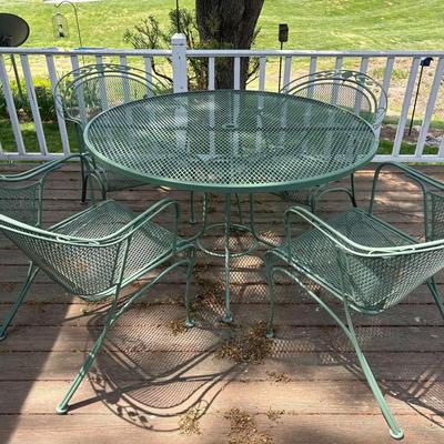 Wrought Iron Table And 4 Chair Set