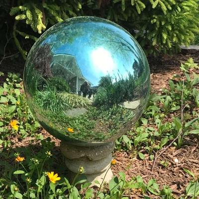 Glass Gazing Ball On Stand