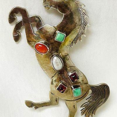 “Nakai” Sterling Silver Horse Brooch