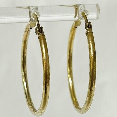 Sterling Silver Gold Tone Hoops