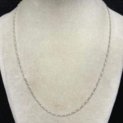 "MCT" Sterling Silver Diamond Cut Necklace 