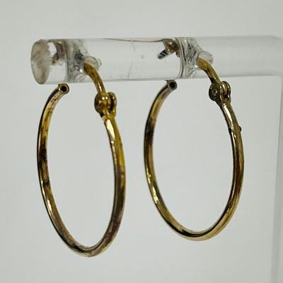Small Sterling Silver Gold Tone Hoops