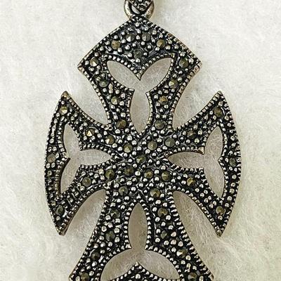 Sterling Silver Marcasite Cross Pendant