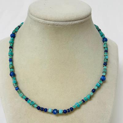 Natural Stone Sterling Silver Necklace