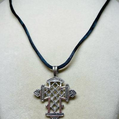 Sterling Silver Ethiopian Coptic Cross Pendant