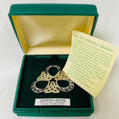 Sterling Silver Celtic Trinity Brooch