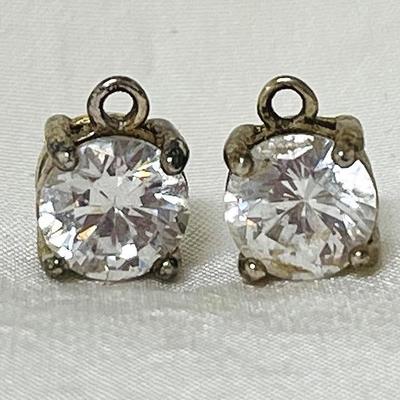 Sterling Silver Cubic Zirconia Earring Pendants