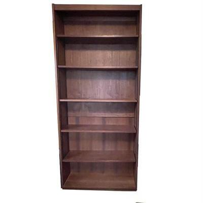 Lot 028-001  
Walnut Adjustable Shelf Book Case, Vintage