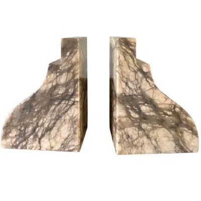 Lot 012-001 
1950-1960s Italian Carved White Marble Bookends