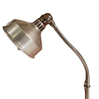 Lot 055   
Ajusco Loc Nightingale Chrome Gooseneck Medical Industrial Floor Lamp