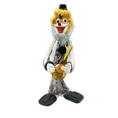 Lot 033   
Murano Art Glass Clown with Blue Hat, Vintage