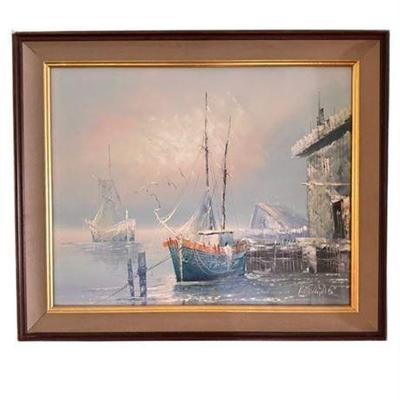 Lot 121   
K. Thomas Oil Painting, Signed