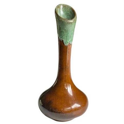 Lot 017-001  
Vintage Signed Studio Pottery Drip Style Bud Vase