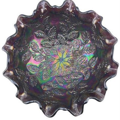 Lot 404   
Fenton Holly Carnival Glass Bowl, Vintage