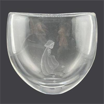 Lot 442 
Sven Palmqvist for Orrefors, Signed Etched Crystal Vase, Girl with Stars