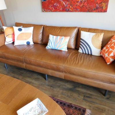 West Elm full Leather Sofa