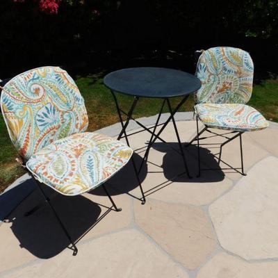 Bistro set with fold down table and chairs
