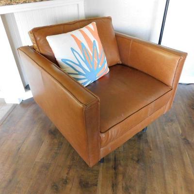 West Elm full Leather sofa with Ottoman